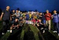 PSP Padang menjuarai Nagari Cup Batu Balang setelah menang adu pinalti atas MMP FC Kabupaten Solok di Kabupaten Limapuluh Kota. (Foto: FB Diskominfo Padang)