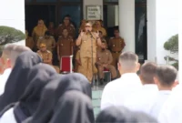 Wali Kota Pariaman Yota Balad membuka Latsar CPNS 2026 Kota Pariaman di Halaman Balai Kota Pariaman, Senin (19/1). (Foto: Kominfo Kota Pariaman)