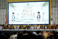 Pemkab Solsel menggelar Peringatan Isra Mi’raj Nabi Muhammad SAW 1447 Hijriah di Aula Sarantau Sasurambi, Senin (19/1/2026). (Foto: Pemkab Solsel)