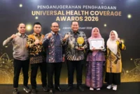 Wali Kota Pariaman, Yota Balad usai menerima UHC Award 2026 di Ballroom JIEXPO Kemayoran, Jakarta Pusat, Selasa (27/1/2026). (Foto: Kominfo Kota Pariaman)