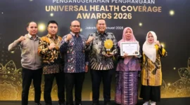 Wali Kota Pariaman, Yota Balad usai menerima UHC Award 2026 di Ballroom JIEXPO Kemayoran, Jakarta Pusat, Selasa (27/1/2026). (Foto: Kominfo Kota Pariaman)