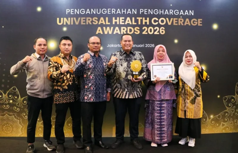 Wali Kota Pariaman, Yota Balad usai menerima UHC Award 2026 di Ballroom JIEXPO Kemayoran, Jakarta Pusat, Selasa (27/1/2026). (Foto: Kominfo Kota Pariaman)