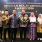 Wali Kota Pariaman, Yota Balad usai menerima UHC Award 2026 di Ballroom JIEXPO Kemayoran, Jakarta Pusat, Selasa (27/1/2026). (Foto: Kominfo Kota Pariaman)