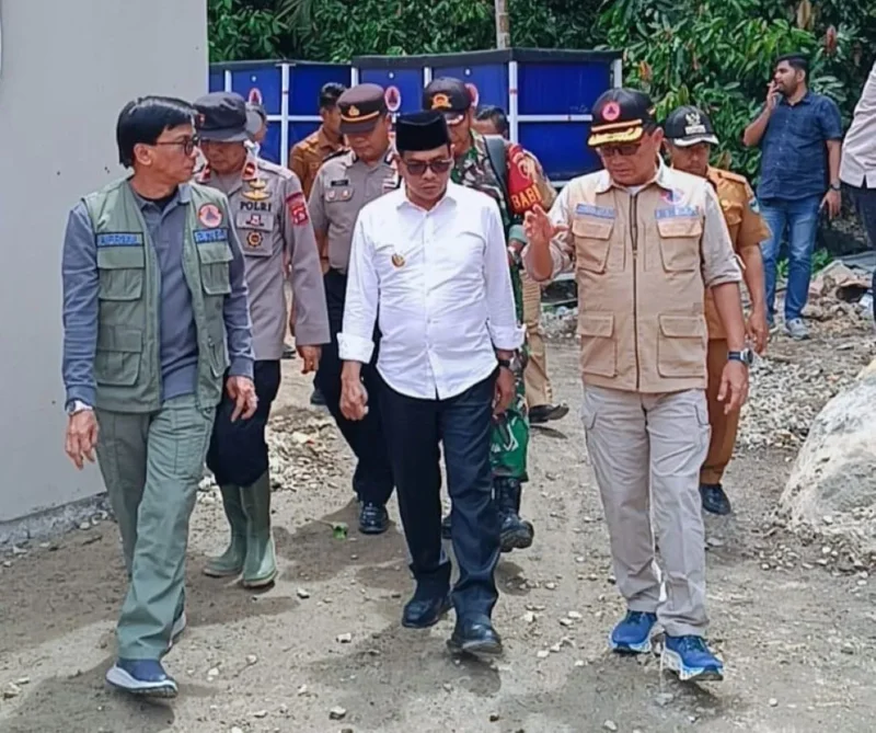 
Sekretaris Utama BNPB, Rustian didampingi Wakil Bupati Pessel, Risnaldi Ibrahim saat berkunjung ke Pessel. (Foto: Dok. Kominfo)