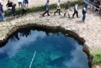 Sinkhole Situjuah Batua Air di Kabupaten Limapuluh Kota mengandung bakteri tinggi dan dinilai berbahaya jika dikonsumsi. (Foto: ADPSB)