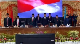 Suasana Rapat Paripurna Istimewa DPRD Pasbar dalam rangka peringatan Hari Jadi ke-22 Kabupaten Pasbar di Gedung DPRD setempat, Rabu (7/1). (Foto: Kominfo Pasbar)