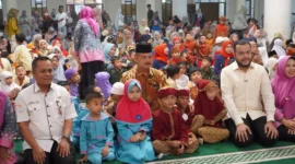 Ratusan murid TK se-Kota Padang mengikuti Lomba Asmaul Husna di Masjid Agung Nurul Iman, Rabu (28/1/2026). (Foto: Kominfo Padang)