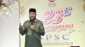 Wali Kota Padang Fadly Amran menghadiri Anniversary ke-23 Komunitas SPSC di Hotel Rangkayo Basa, Minggu (18/1/2026). (Foto: Prokopim Padang)