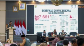 Wali Kota Pariaman Yota Balad pada Rapat Koordinasi (Rakor) dalam Rakor Finalisasi R3P Hidrometeorologi Sumbar di Auditorium Gubernur, Kamis (8/1/2026). (Foto: Kominfo Pariaman)
