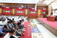 Wali Kota Pariaman Yota Balad menyampaikan sambutan saat Tabligh Akbar di Aula Balai Kota Pariaman, Jumat (2/1/2026). (Foto: Kominfo Pariaman)