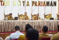 Wakil Wali Kota Pariaman Mulyadi membuka Sosialisasi Implementasi dan Pemanfaatan DTSEN bagi seluruh OPD, Camat serta Kepala Desa dan Lurah se-Kota Pariaman, di Aula Balai Kota Pariaman, Selasa (13/1/2026). (Foto: Kominfo Pariaman)
