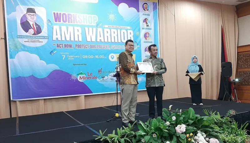 Badan Pengawas Obat dan Makanan (BPOM) menggelar AMR Warrior Campaign di Hotel Rocky Padang, Sabtu (7/2/2026). (Foto: Diskominfo Padang)