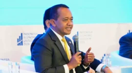 Menteri ESDM Bahlil Lahadalia dalam forum Indonesia Economic Outlook di Jakarta, Jumat (13/2). (Foto: Kementerian ESDM)