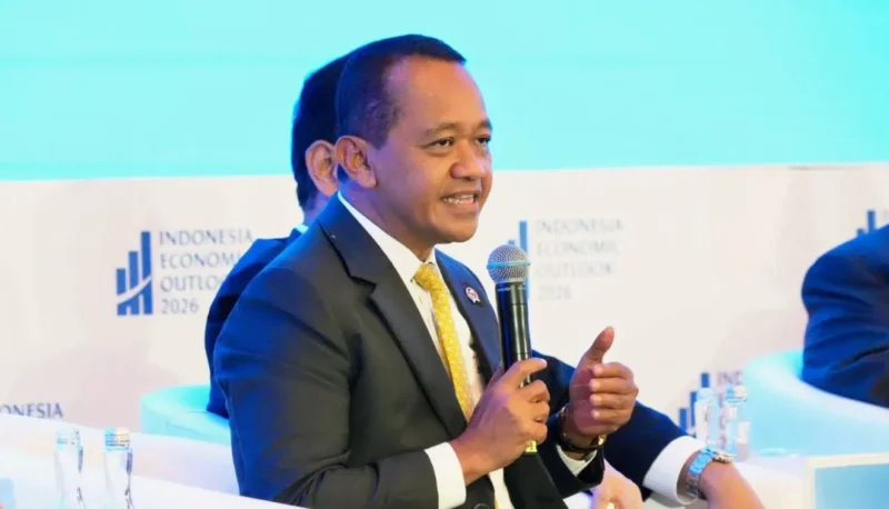 Menteri ESDM Bahlil Lahadalia dalam forum Indonesia Economic Outlook di Jakarta, Jumat (13/2). (Foto: Kementerian ESDM)