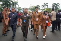 Bupati Dharmasraya Annisa Suci Ramadhani menghadiri Rakornas Penyelenggaraan Pemerintah Pusat dan Pemerintah Daerah Tahun 2026 di SICC, Sentul, Jawa Barat, Senin  (2/2/2026). (Foto: Pemkab Dharmasraya)