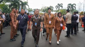 Bupati Dharmasraya Annisa Suci Ramadhani menghadiri Rakornas Penyelenggaraan Pemerintah Pusat dan Pemerintah Daerah Tahun 2026 di SICC, Sentul, Jawa Barat, Senin  (2/2/2026). (Foto: Pemkab Dharmasraya)