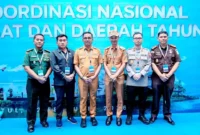 Bupati Solsel Khairunas bersama Wakil Bupati Yulian Efi, Ketua DPRD dan unsur Forkopimda menghadiri Rakornas Pemerintah Pusat dan Daerah Tahun 2026 di SICC, Kabupaten Bogor, Jawa Barat, Senin (2/2/2026). (Foto: Humas Pemkab Solsel)