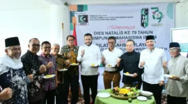 Wali Kota Padang, Fadly Amran menghadiri peringatan Dies Natalis ke-79 HMI yang digelar MW KAHMI Sumbar di Wisma Insan Cita HMI/KAHMI, Jumat (13/2/2026). (Foto: Prokopim Padang)