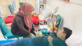 Dinas Kesehatan Padang Panjang menggelar kegiatan donor darah menyambut Ramadan 1447 Hijriah. (Foto: Kominfo Padang Panjang)