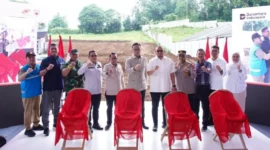 Groundbreaking Huntap Danantara di Kecamatan Rambatan, Kabupaten Tanah Datar, resmi dimulai, Kamis (19/2/2026). (Foto: Prokopim Tanah Datar)