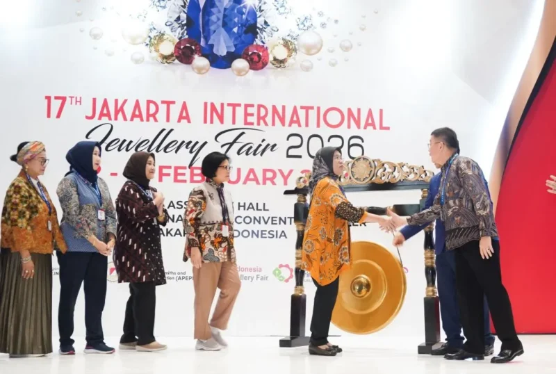 Pembukaan pameran Jakarta International Jewellery Fair (JIJF) 2026 di Assembly Hall, Jakarta Convention Center (JCC) pada 12–15 Februari 2026. (Foto: Kemenperin)
