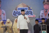 Wali Kota Fadly Amran menghadiri Grand Final Lomba Cerdas Qur’an tingkat SD dan SMP sederajat se-Kota Padang di Palanta Rumah Dinas Wali Kota, Minggu (15/2/2026). (Foto: Prokopim Padang)