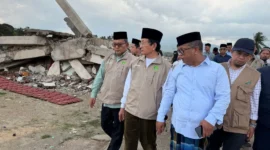 Menteri Agama Nasaruddin Umar ketika berkunjung ke Pesantren Najmul Hidayah, Bireuen, Desember lalu. (Foto: Kemenag)