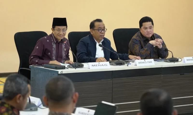 Menteri Agama Nasaruddin Umar dalam Rapat Tingkat Menteri Program Prioritas Olahraga Nasional. (Foto: Fadhlillah Hafizhan M/Kemenag)