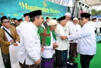 Presiden Prabowo Subianto pada acara Mujahadah Kubro Satu Abad NU di Stadion Gajayana, Kota Malang, Provinsi Jawa Timur, Minggu (8/2/2026). (Foto: BPMI Setpres)