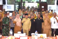 Wakil Wali Kota Padang Maigus Nasir membuka Musrenbang Kecamatan Luki Tahun 2027 di Gedung Serba Guna (GSG) PT Semen Padang, Senin (9/2/2026). (Foto: Prokopim Padang)