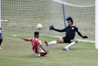 PSP Padang menang telak 6–1 atas Kompak Kampung Pisang di Liga 4 Sumbar yang dihelat di Stadion Utama Sumatera Barat, Lubuk Alung, Kabupaten Padangpariaman, Senin (2/2/2026). (Foto: Diskominfo Padang)