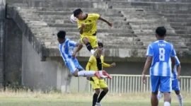 PSP Padang mengamankan tiga poin penting setelah menang 2-1 atas PS Rambatan pada laga kedelapan di Stadion Utama Sumbar, Lubuk Alung, Sabtu (14/2/2026). (Foto: Diskominfo Padang)