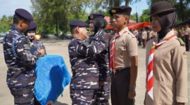 Pembukaan Persami Korps KKRI Gelombang IV Triwulan I Tahun 2026 di Pantai Air Manis, Kecamatan Padang Selatan, Sabtu (7/1/2026). (Foto: Diskominfo Padang)