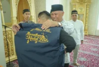 Gubernur Sumbar, Mahyeldi Ansharullah resmi membuka Ramadan Halal Fest 2026 di Masjid Al-Hakim Padang, Jumat (20/2/2026). (Foto: ADPSB)