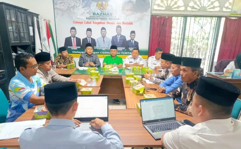 Musyawarah penetapan fatwa besaran zakat fitrah dan fidyah 1447 H di Kantor Baznas Padang Pariaman. (Foto: Ist)