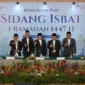 Menteri Agama Nasaruddin Umar saat konferensi pers Sidang Isbat Penetapan 1 Ramadan 1447 H di Hotel Borobudur, Jakarta, Selasa (17/2/2026). (Foto: Rahadian Bagaskara/Kemenag)