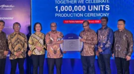 Perayaan pencapaian produksi 1 juta unit oleh PT TVS Motor Company Indonesia di Karawang, Rabu (18/2). (Foto: Kemenperin)