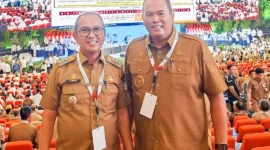 Wali Kota Pariaman Yota Balad mengikuti Rakornas Pemerintah Pusat dan Daerah Tahun 2026 di Sentul International Convention Center (SICC), Kabupaten Bogor, Provinsi Jawa Barat, Senin (2/2/2026). (Foto: Kominfo Kota Pariaman)