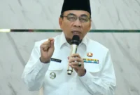 Wakil Wali Kota Padang Maigus Nasir saat menghadiri Pembinaan dan Penguatan Kepengurusan Masjid se-Kota Padang di Aula Kantor Kemenag Padang, Rabu (11/2/2026). 