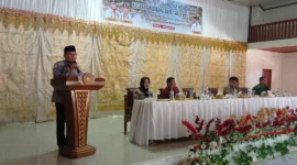 Wakil Wali Kota Padang Maigus Nasir membuka Musrenbang tingkat Kecamatan Kuranji di Gedung Serbaguna Serumpun, Kelurahan Kuranji, Kamis (5/2/2026). (Foto: Diskominfo Padang)
