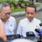 Menteri Energi dan Sumber Daya Mineral Bahlil Lahadalia memberikan keterangan kepada awak media. (Foto: BPMI Setpres)