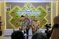 Mensos Saifullah Yusuf dalam konferensi pers di Kantor Kementerian Sosial, Jakarta, Kamis (5/3/2026). (Foto: Kemensos)