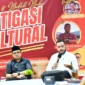 Wali Kota Padang, Fadly Amran menjadi narasumber dalam kegiatan bedah buku Mitigasi Kultural: Pengetahuan Lokal Kebencanaan Masyarakat Sumatera Barat di Bagindo Aziz Chan Youth Center, Selasa (10/3/2026). (Foto: Prokopim Padang)