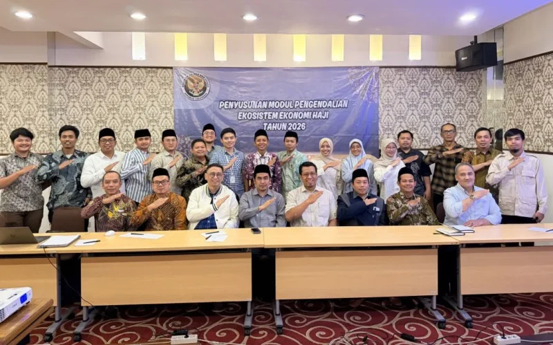 Penyusunan modul pengendalian ekosistem ekonomi haji 2026. (Foto: Kemenhaj)
