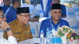 Wakil Wali Kota Padang Maigus Nasir menghadiri kegiatan Halal Bihalal Idul Fitri 1447 Hijriah Perumda AM Kota Padang, Senin (30/3/2026). (Foto: Prokopim Padang)