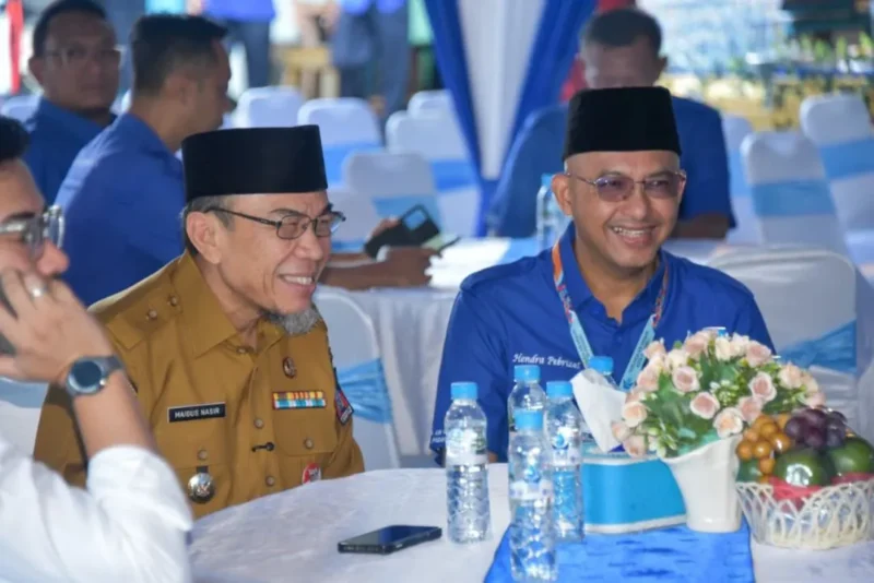 Wakil Wali Kota Padang Maigus Nasir menghadiri kegiatan Halal Bihalal Idul Fitri 1447 Hijriah Perumda AM Kota Padang, Senin (30/3/2026). (Foto: Prokopim Padang)