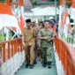 Jembatan gantung yang menghubungkan Nagari Kapau Alam Pauh Duo dengan Nagari Luak Kapau, Kecamatan Pauh Duo, Kabupaten Solsel, resmi difungsikan pada Senin (10/3/2026). (Foto: Humas Pemkab Solsel)