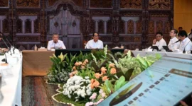 Menteri Perhubungan Dudy Purwagandhi saat Rapat Koordinasi Angkutan Laut Lebaran 2026 di Kantor Pusat Kemenhub RI, Jakarta, Rabu (4/3/2026). (Foto: Kemenhub)