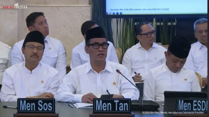 Mentan Andi Amran Sulaiman mengikuti Sidang Kabinet Paripurna yang dipimpin Presiden Prabowo Subianto di Istana Negara, Jakarta, Jumat (13/3/2026). (Foto: Ist)
