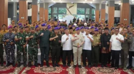 Wali Kota Padang Fadly Amran menghadiri pelantikan Menwa Pagaruyuang Sumatera Barat di Bagindo Aziz Chan Youth Center, Rabu (11/3/2026). (Foto: Prokopim Padang)